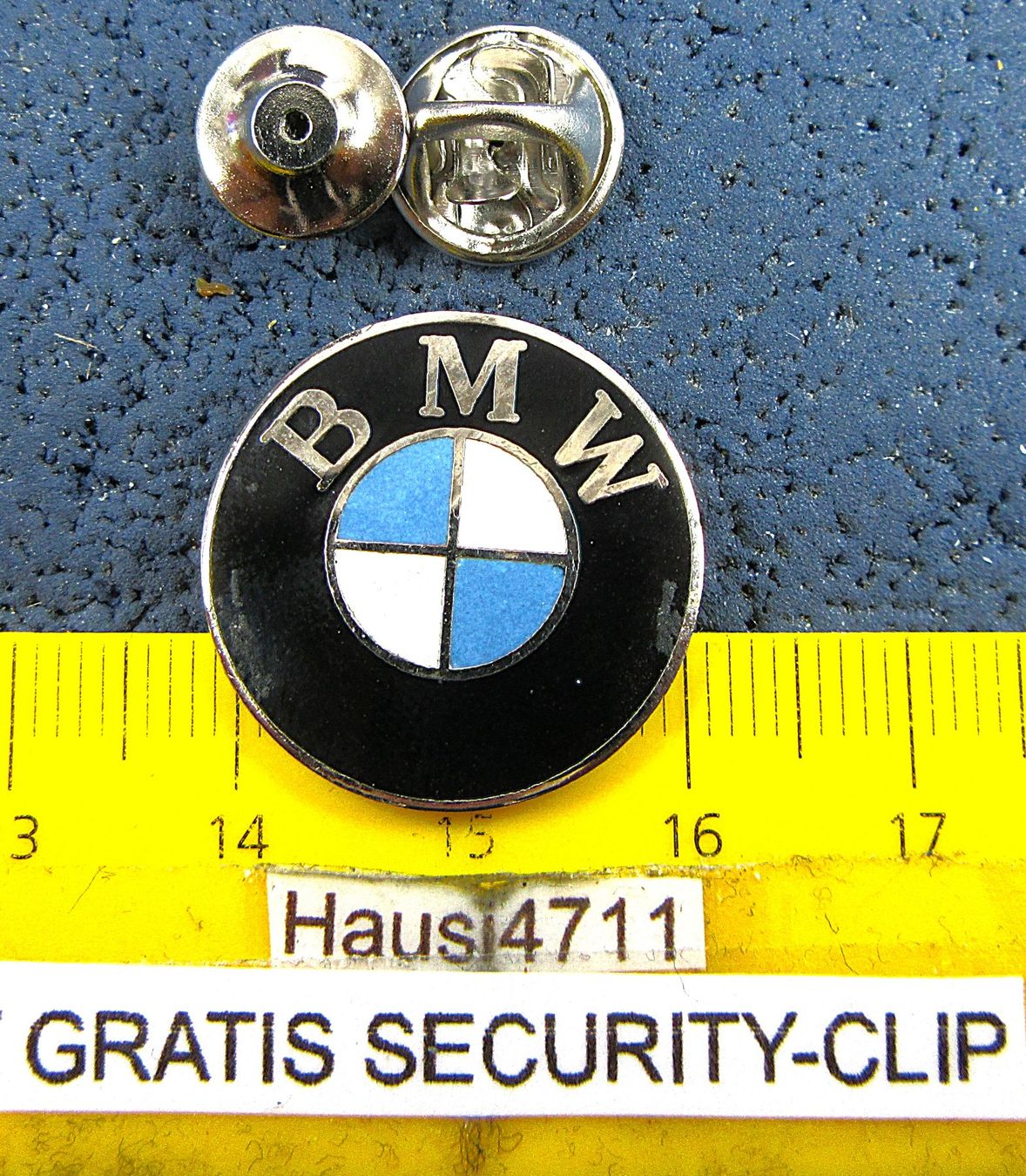 BMW Placchette & Badge: BME AUTO LOGO SCHMUCK-PIN ENAMEL SILBRIG mit SECURITY-CLIP – Usato da Ettingen venduto da Hausi4711