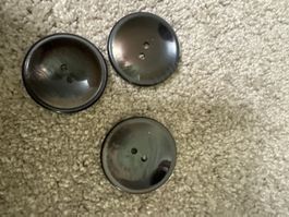 3 Anthrazit Knöpfe, Vintage, neu