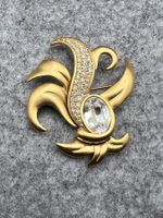 Swarovski Brosche Vintage vergoldet 6cm