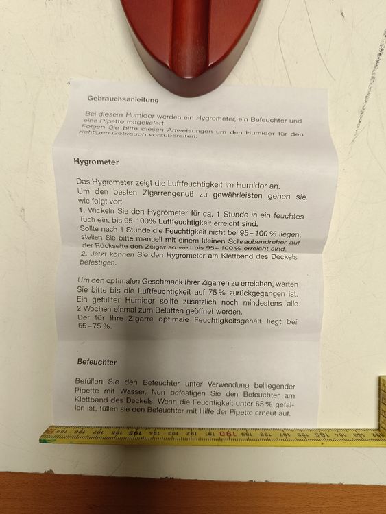 Humidor Mahagoni mit Hygrometer und Zubehör (nov935) (Gebraucht) in ...