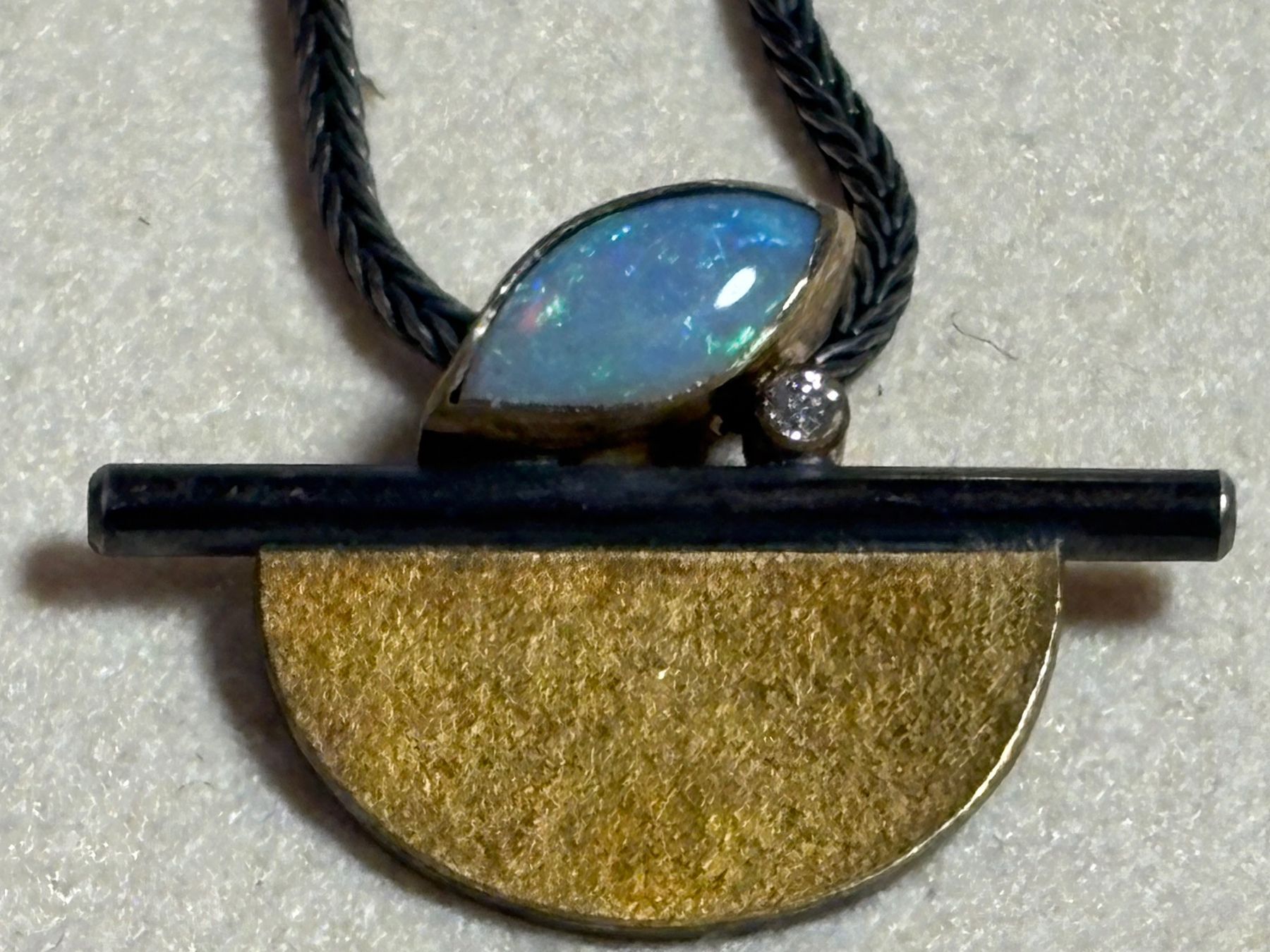 Pendentifs: Kette 44 cm Lang mit OPALANHÄNGER 925 Silber – D'occasion à St. Peterzell par verena40 2