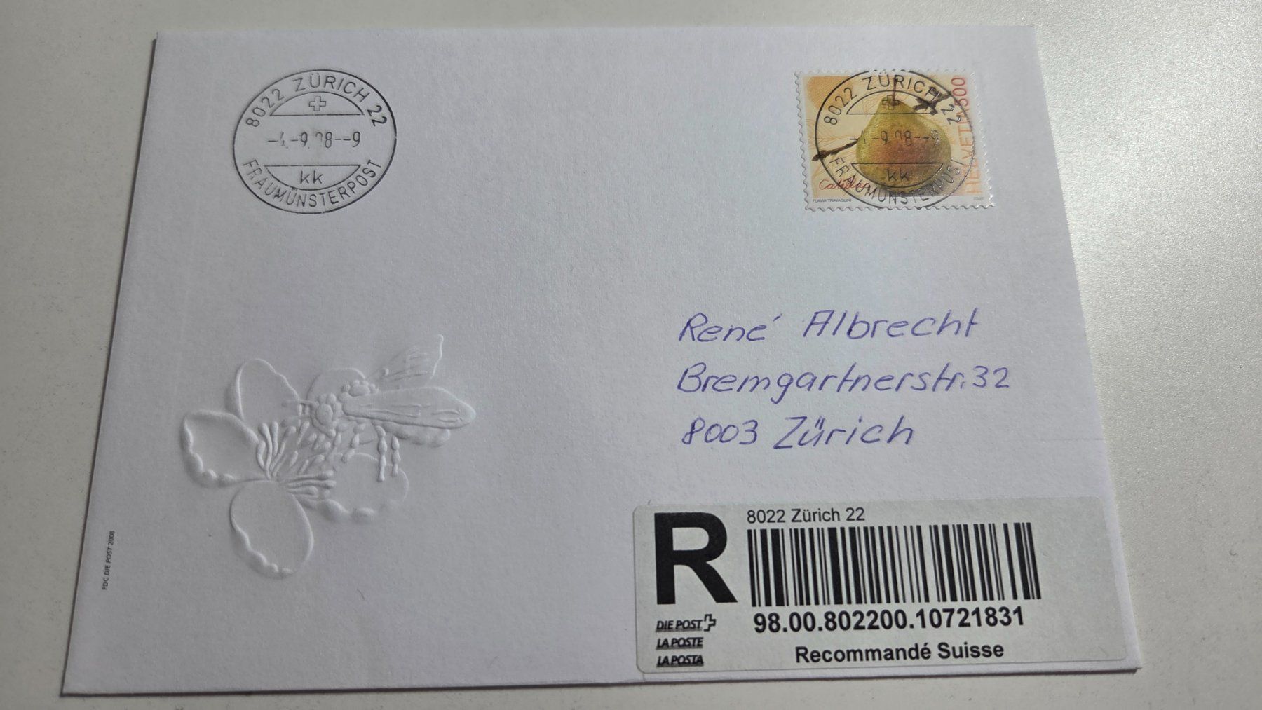 Tutti i francobolli: 2009 FDC Vollstempel Birne – Usato da Arni AG venduto da Moth68
