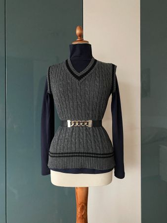 Damen graue Weste Gilet M/L