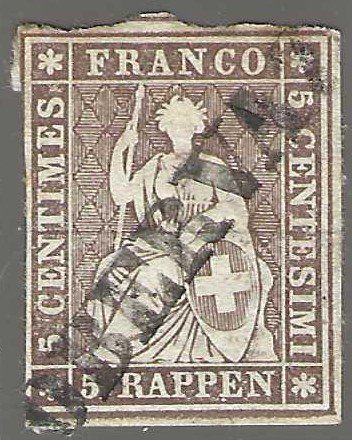 Alle Briefmarken: Strubel 22G, Einzeiler OBERVAZ – Gebraucht aus Wildhaus von Brunphil