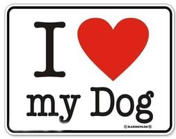 HUNDE BLECHSCHILD I LOVE MY DOG