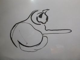 Katze Tuschezeichnung
