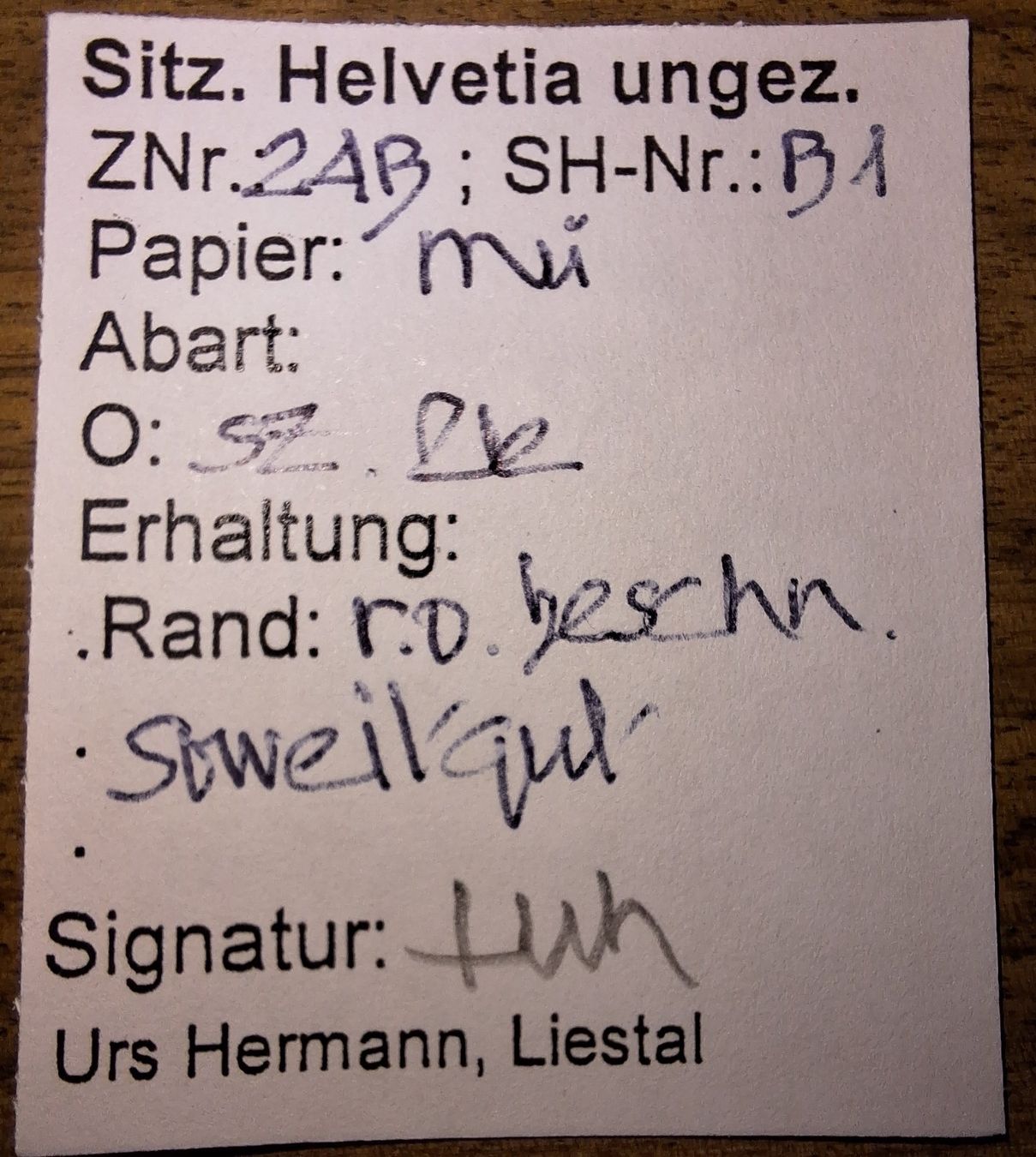 Tutti i francobolli: Strubel 24B mit Befund Kat. 140.- – Usato da Balgach venduto da SIMEON27 2