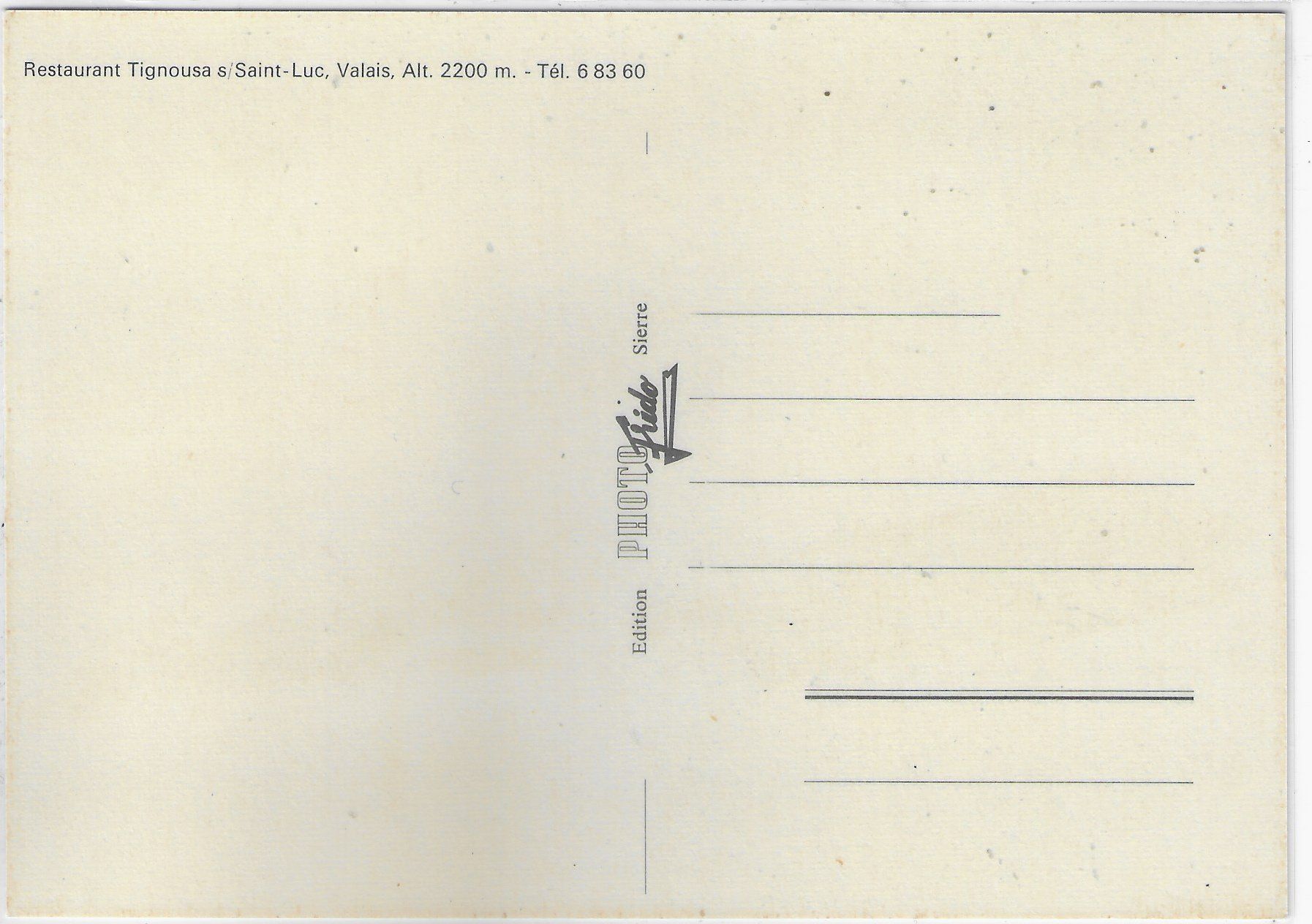 Cartoline postali: Restaurant Tignousa s/ Saint-Luc VS – Usato da Ettingen venduto da Kartenplanet 1