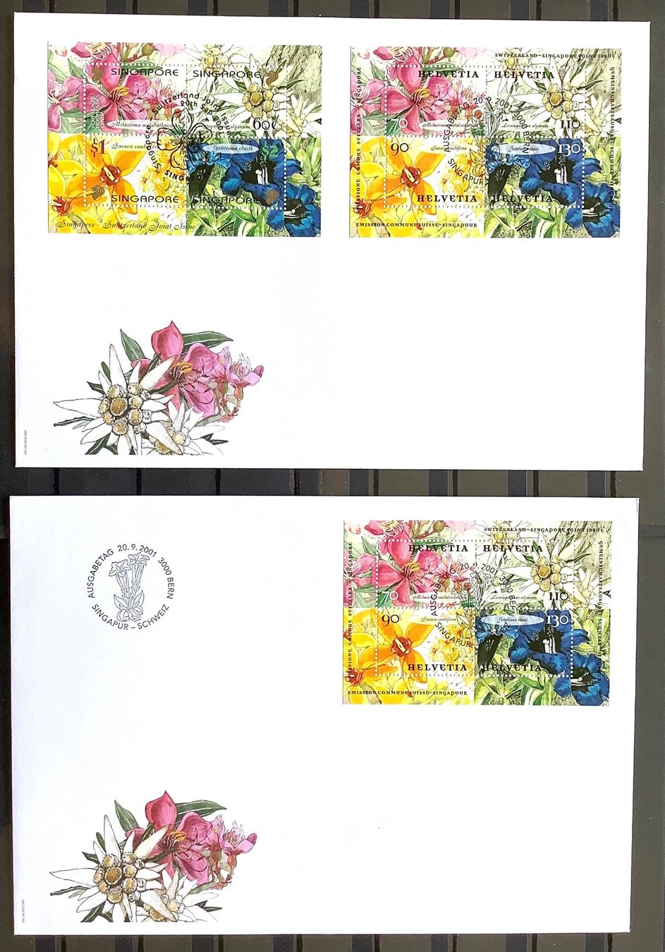Tutti i francobolli: 2001 FDC Schweiz / Singapur  Gemeinschaftsausgabe + FDC - CH – Nuovo (secondo la descrizione) da Liestal venduto da Skunk02