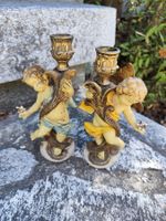 2x  Engelkerzenhalter Barock-Stil (Markiert Italy 5043&5042)