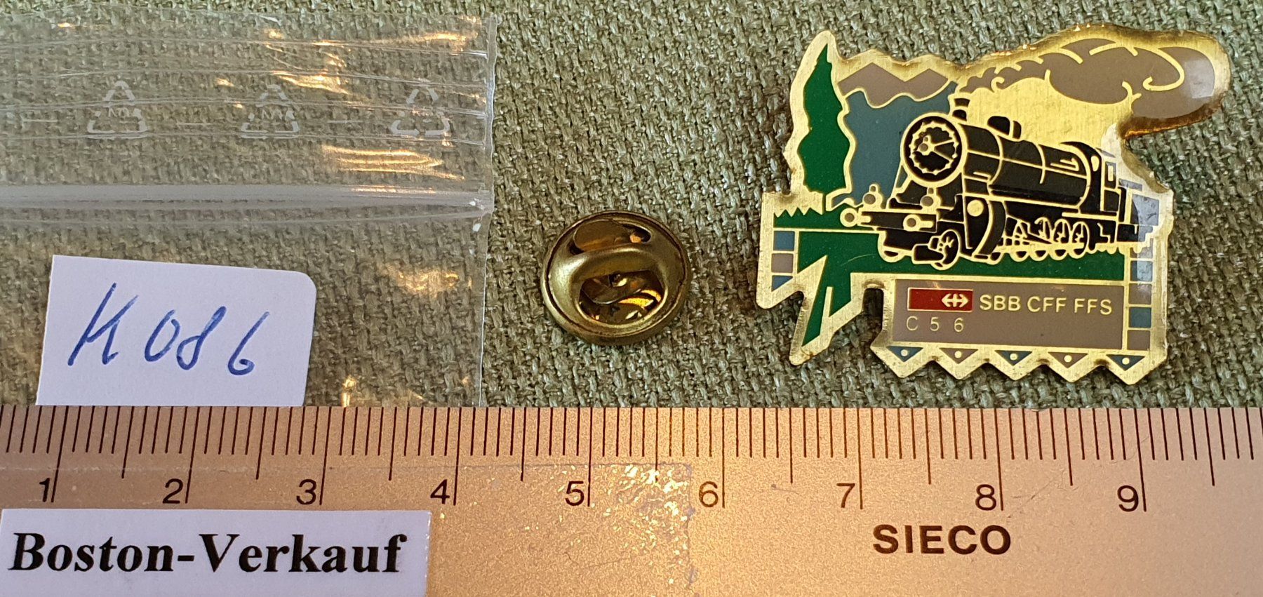 Placchette & Badge: K086 Pin SBB CFF FFS Dampflokomotive C56 – Usato da Reinach BL venduto da Boston-Verkauf 1