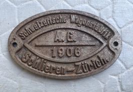 Fabrikschild: Schweiz.Wagonsfabrik. Schlieren Zürich. 1906