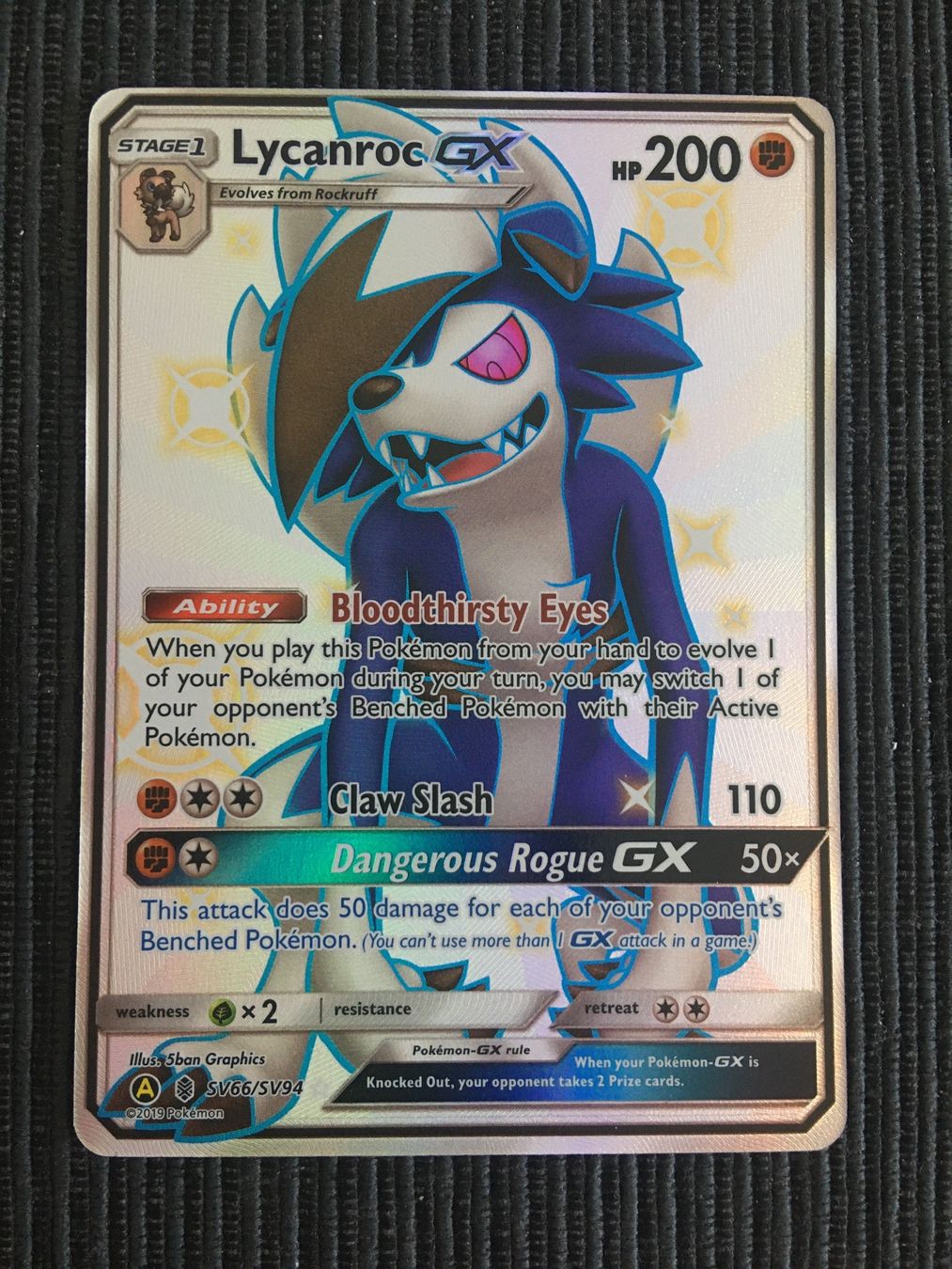 Pokémon Carte collezionabili: Pokemon Lycanroc GX Shiny Hidden Fates – Nuovo (secondo la descrizione) da Wabern venduto da Collectfun