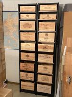 Weinkisten Regal mit 9 "Schubladen", Höhe 2m