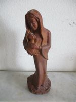 alte Terracotta heilige Figur heilige Maria und Jesuskind