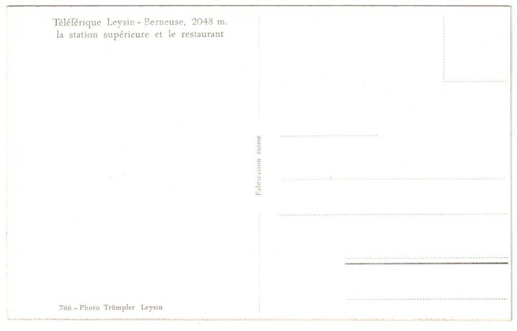 Cartoline postali: Leysin - Berneuse mit Restaurant + Gondelbahn – Usato da Binningen venduto da Mountainrider 1