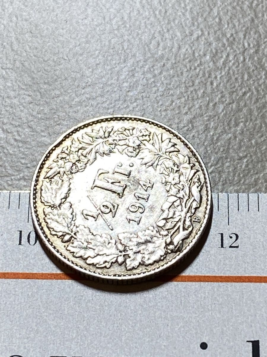 Tutti le monete: Suisse - 50 centimes - 1914 - AG  – Usato da Payerne venduto da Mike1682 3