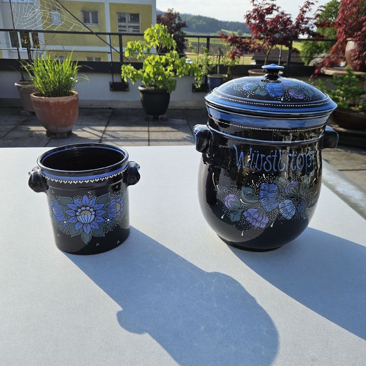 WA Heimberg Keramik Set, Topf und Krug, Handbemalt. (Gebraucht) in ...