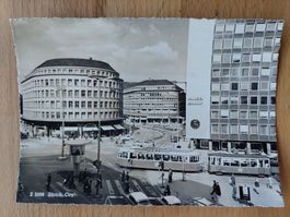 AK Zürich City mit Tram und Autos