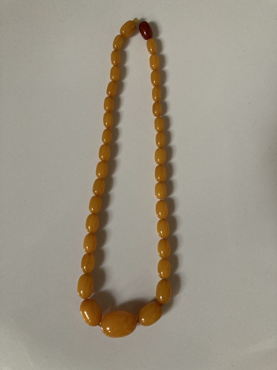 Catenine: Oliven-Bernsteinkette in der Farbe Butterscotch – Usato da Langenthal venduto da Foxi281310 2