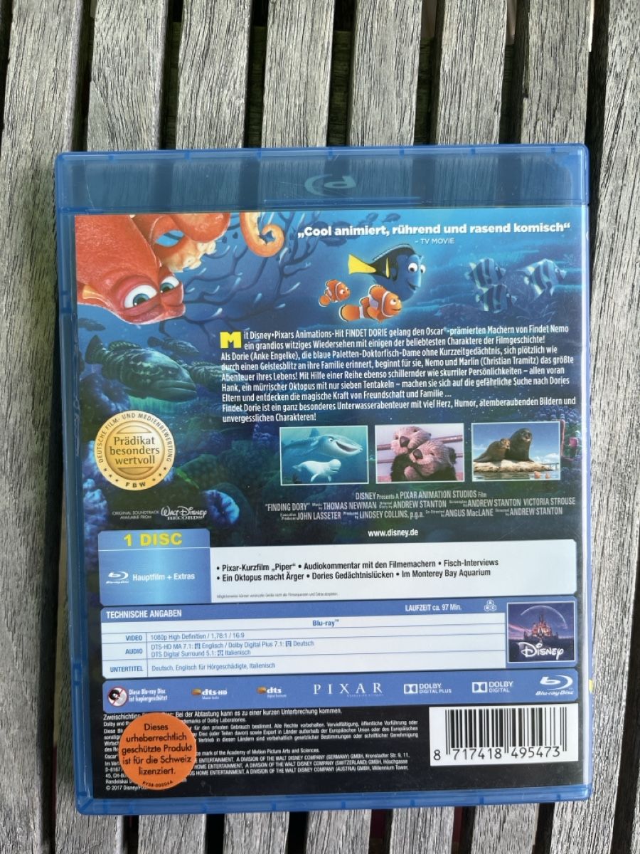 Tutti i DVDs: Bluray Disney Findet Dorie – Usato da Winterthur venduto da Sabbia99 1