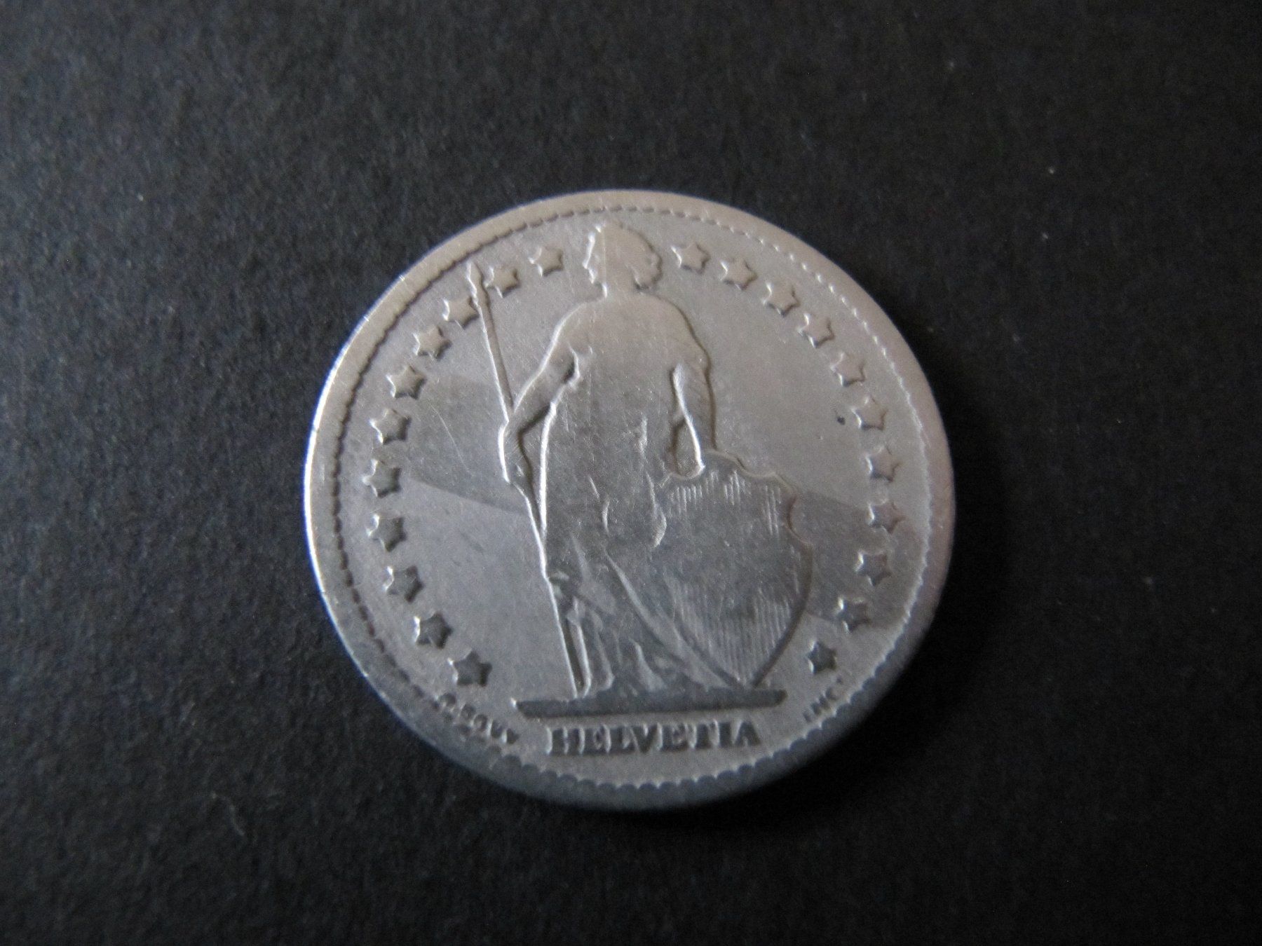 Alle Münzen: Silber Münze  Schweiz  1  Fr.  1877 – Gebraucht aus Basel von Ruben2210 1