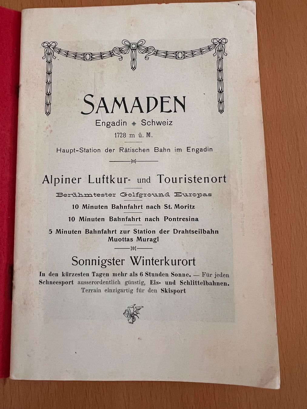 Documenti: Vintage Prospekt Brochure Samaden Engadin – Usato da Zürich venduto da Andawe 1