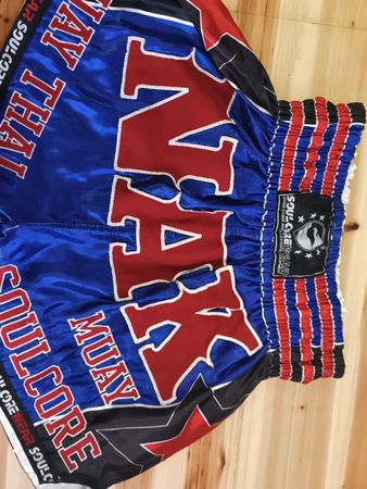 Muay Thai Shorts Soulcore Wear blau rot Grösse M(A75)