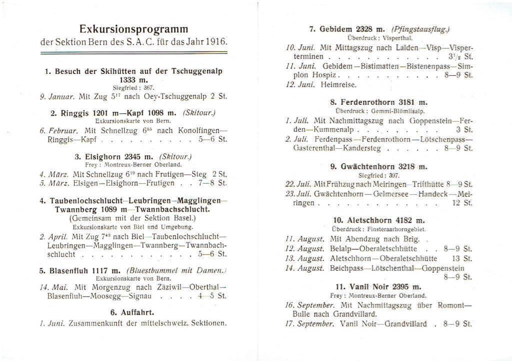 Ansichtskarten: Ferden-Rothorn vom Lötschenpass mit Exkursionsprogramm 1916 – Gebraucht aus Flims - Dorf von Stagediver 1