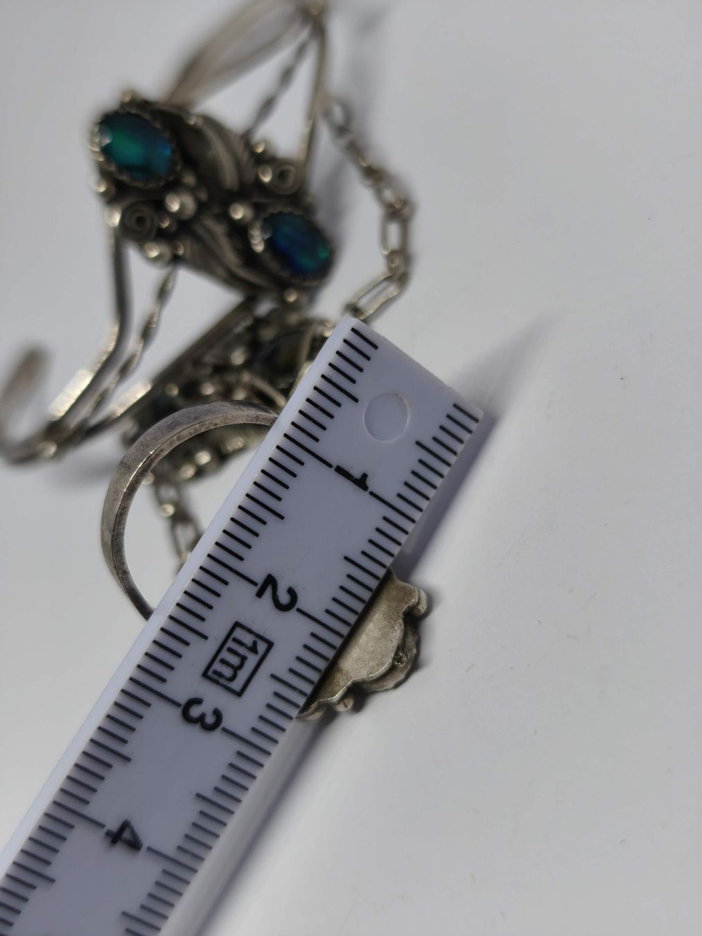 Bracciali & Braccialetti: Slave Bracelet Ring Sterling Silver Abalone stones ring  – Usato da St. Gallen venduto da GIULESGG 5