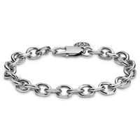 Silberfarbenes Kabelketten-Armband Essentials 8 mm