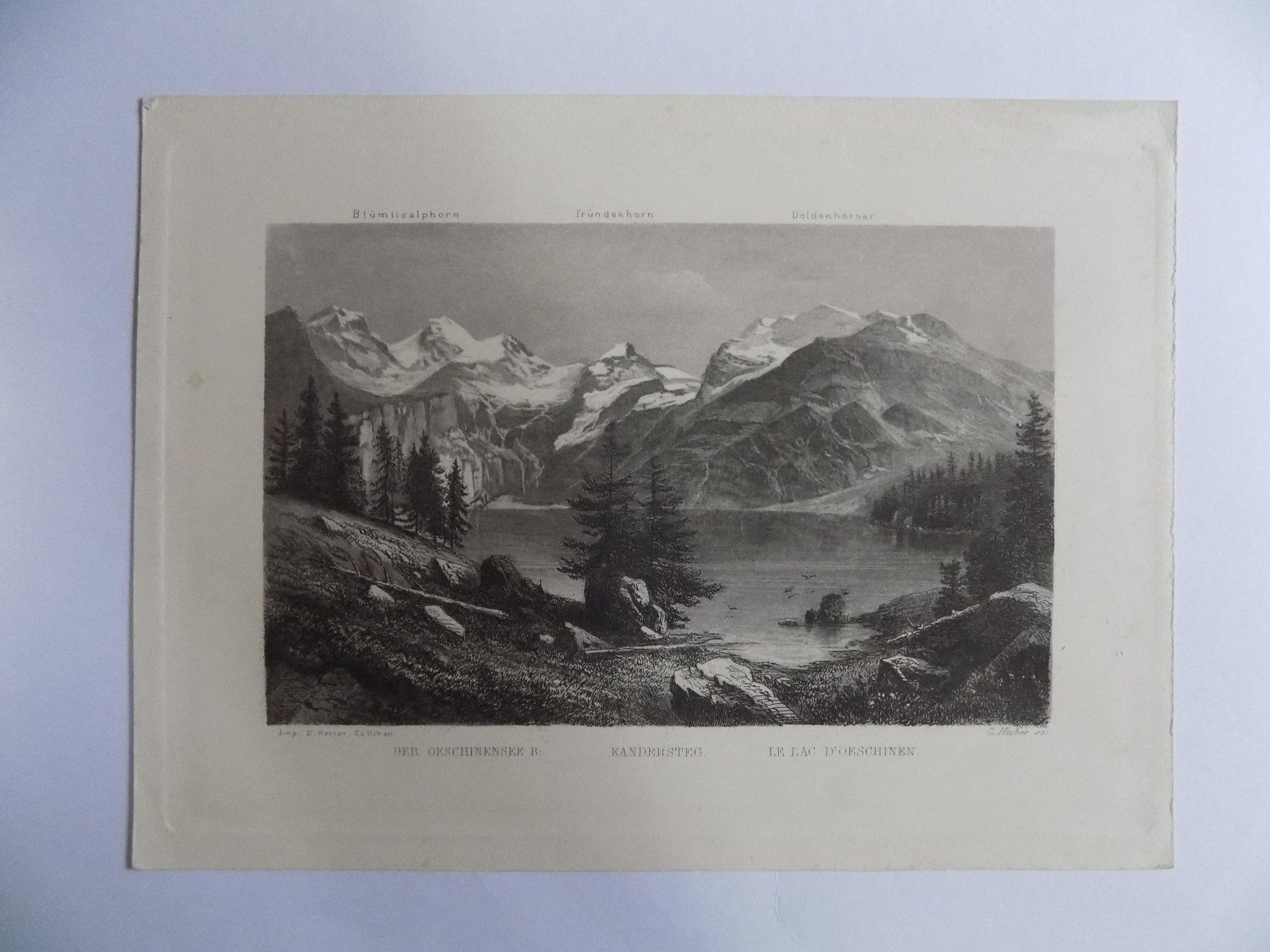 Gravures: Der Oeschinensee bei Kandersteg – D'occasion à Risch par Antikfee