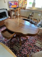 Philippe Antiker Holztisch mit Schublade oval gebraucht
