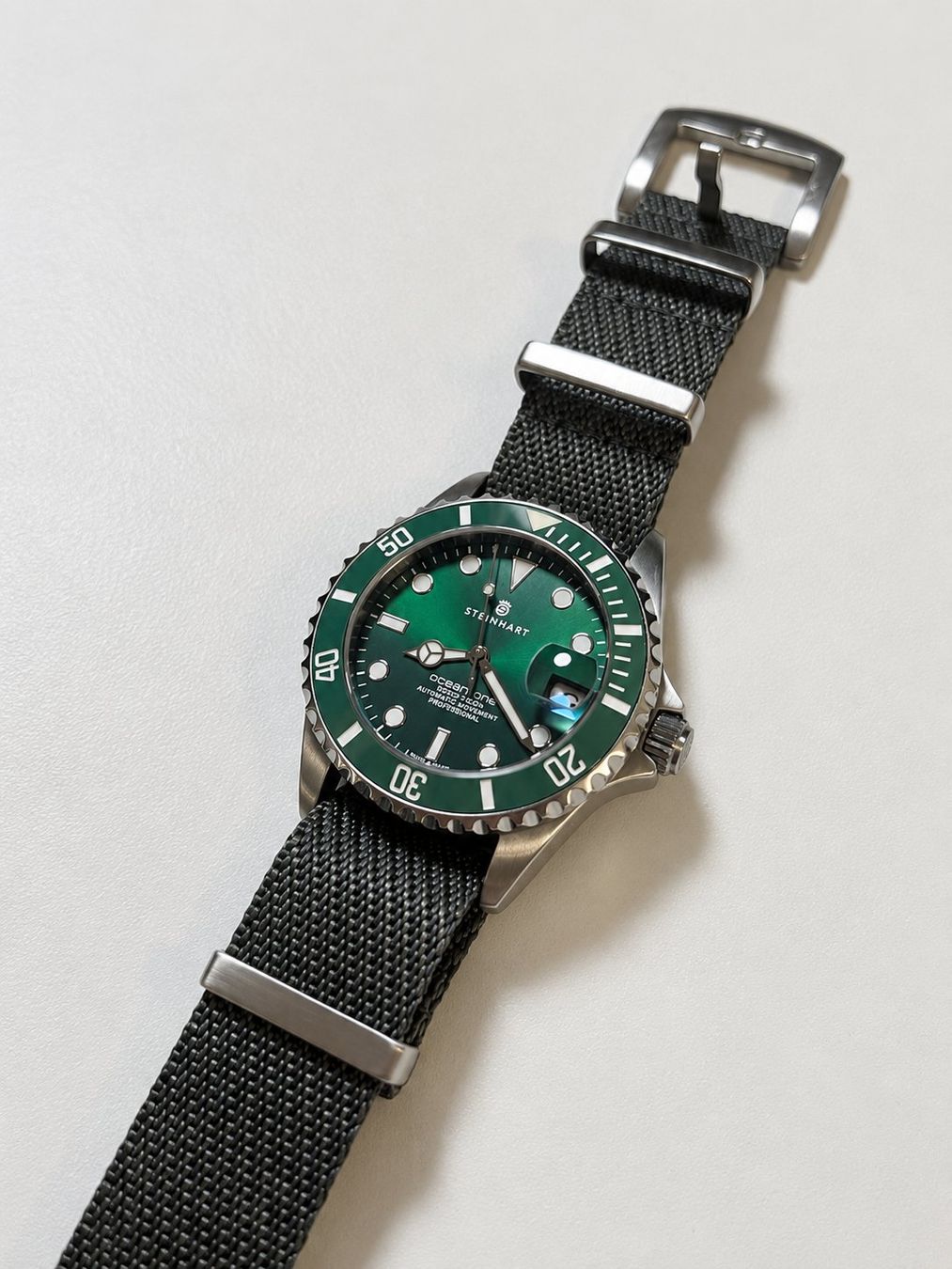 Steinhart Orologi: Steinhart Ocean One Double-Green Ceramic Premium 39mm – Usato da Frauenfeld venduto da wiseoldman 4