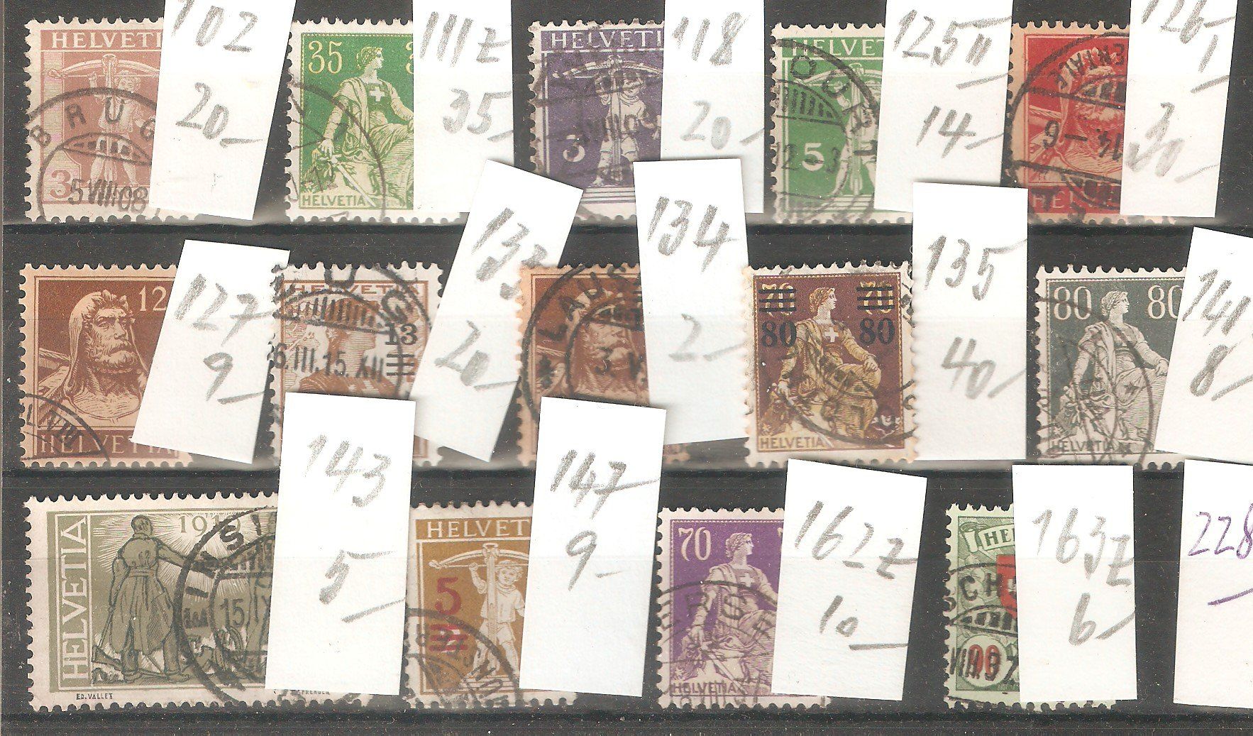 Tous les timbres: 14 mittlere Werte gest. – D'occasion à Lausanne par Whorvath