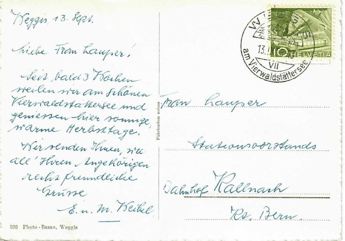 Cartoline postali: Weggis – Usato da Hochdorf venduto da Ziegel-16 1