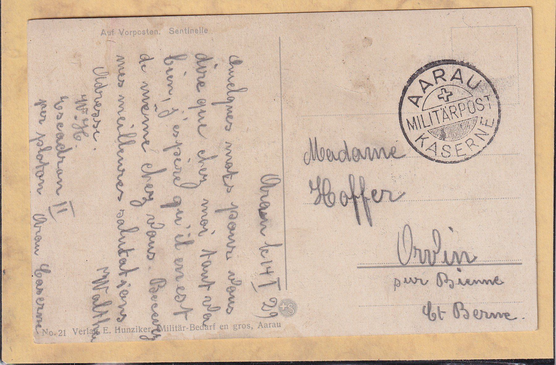 Cartes postales: Armée Suisse - Sentinelle - 1929 – D'occasion à Orvin par Pyaeschli 1