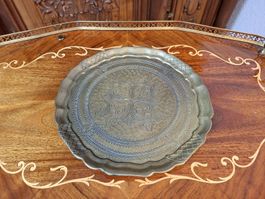 Jugendstil Wandteller Messing Antik Zierteller 