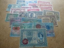Lot ++ 21 alten Banknoten aus Osterreich/Ungarn