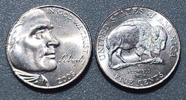 USA - 1x5 CENT 2005  P(HILADELPHIA) - BUFFALO / BISON - UNZ.