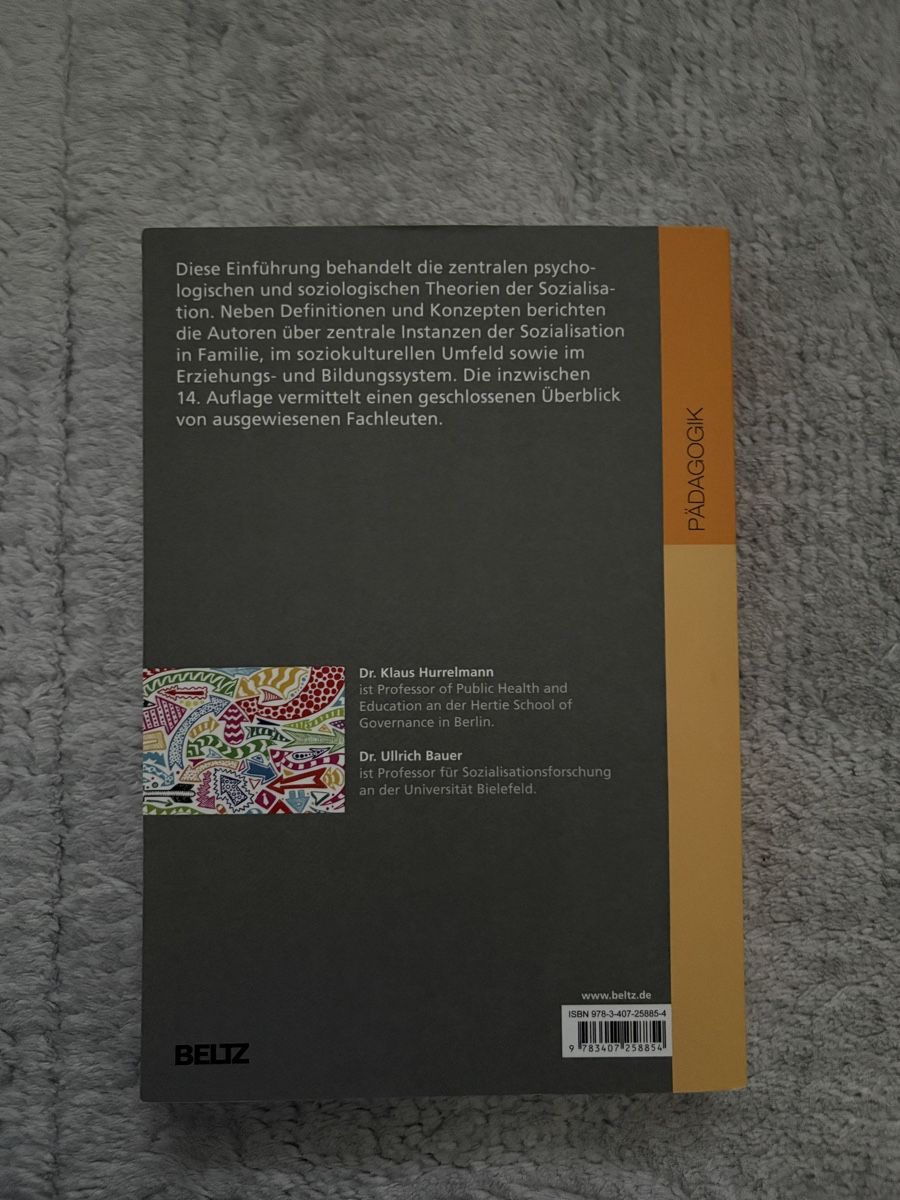Libri: Einführung Sozialisationstheorie Bauer/Hurrelmann – Nuovo (secondo la descrizione) da Niederlenz venduto da alpha.t14 1