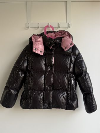 Kinder Daunenjacke Moncler schwarz pink Grösse 6A gut