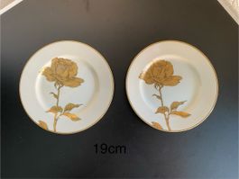 2 Teller von Fitz&Floyd, Golden Rose, Durchmesser 19cm