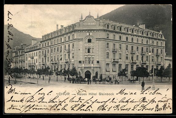 Cartes postales: Chur, Neues Hotel Steinbock, Eckfassade – D'occasion à Berlin par bartko-reher