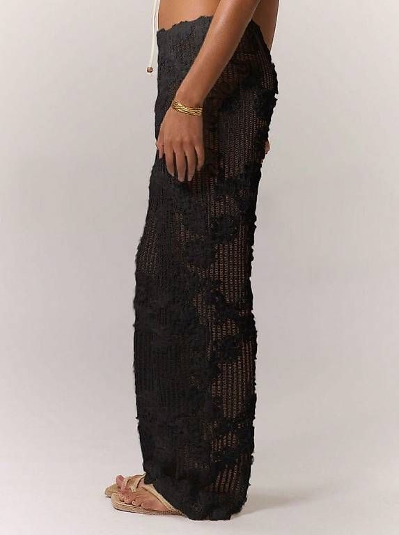 Hosen: Weite Boho-Hose aus Spitze Gr. XS Schwarz – Gebraucht aus Merlischachen von GlamGarb 2