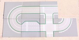 7 graue Lego Strassenplatten