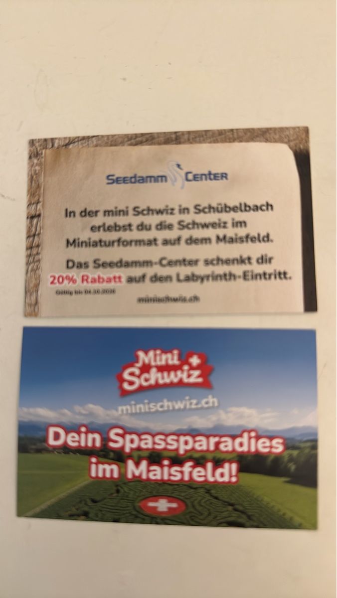 Bons: Mini Schwiz Rabatt Gutschein Labyrinth Eintritt – Neuf avec emballage d'origine à Horgen par CS75