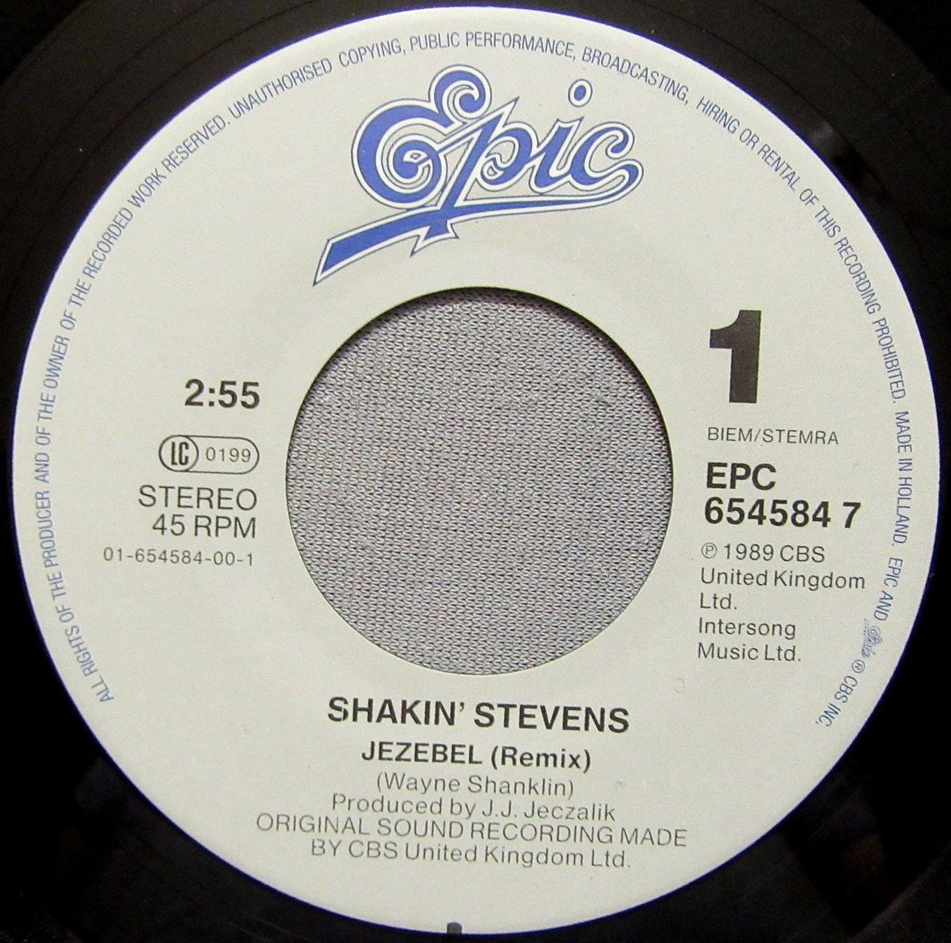 Schallplatten: Shakin' Stevens - Jezebel (Remix) - Single von 1989 – Gebraucht aus Auenstein von Padabimbim 2