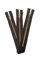 3 hochwertige Reissverschlüsse, Gold/Schwarz, 15cm, NEU
