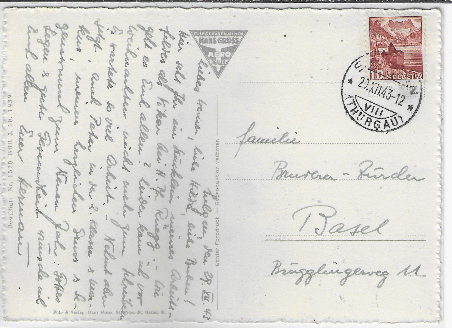 Cartoline postali: Flugaufnahme Sulgen TG – Usato da Ettingen venduto da Kartenplanet 1